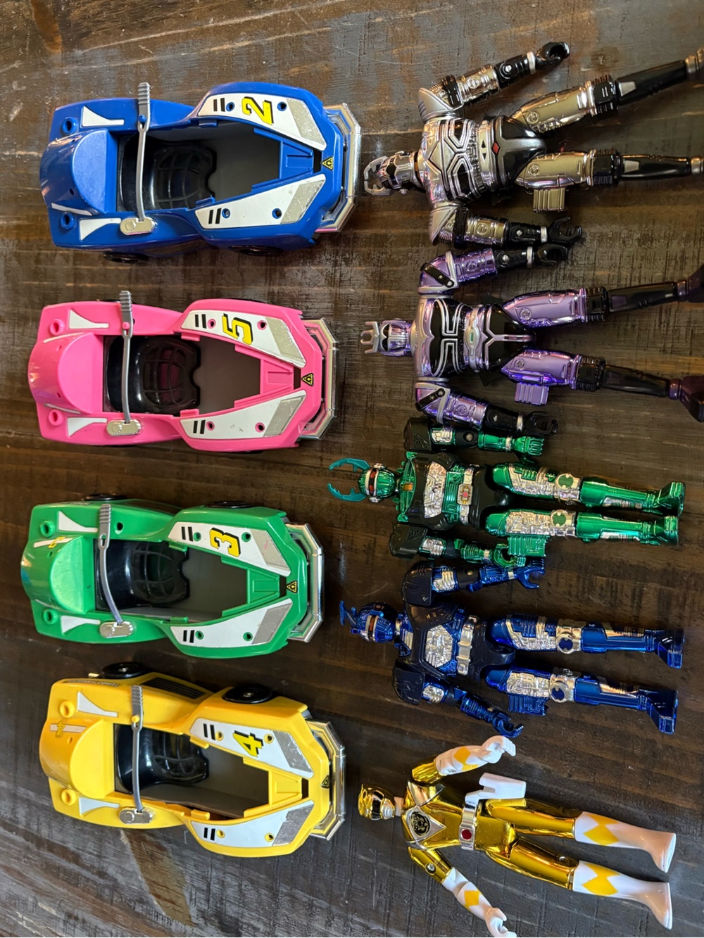 Vintage 1997 Bandai Mighty Morphin Power Rangers Turbo  Cars Set + Beetleborgs